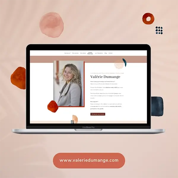 Création du site web de Valérie Dumange, rédactrice web, par l'agence Creative Bubble.